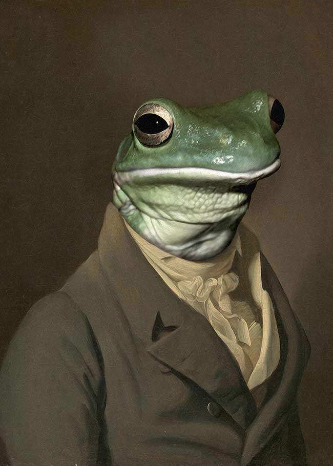 Frog Head Portrait Print