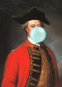 Military Bubblegum Blowing Portrait Print