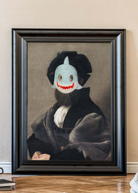 Felt Shark Mask Portrait Print