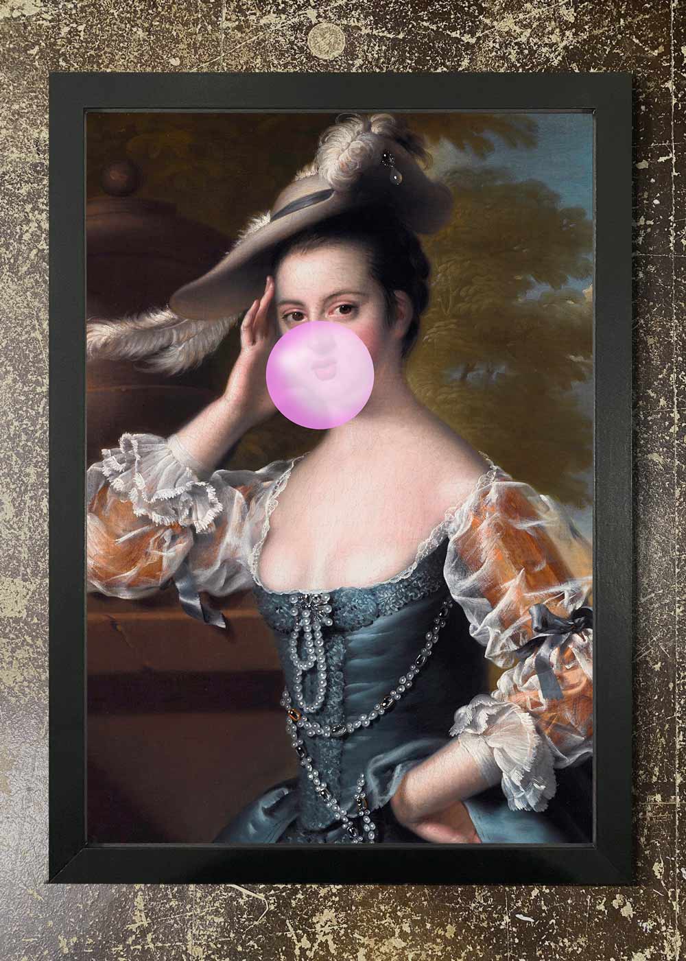 Bubblegum Lady - Framed 21x30cm Print