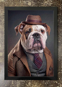 English Bulldog Portrait - Framed 21x30cm Print