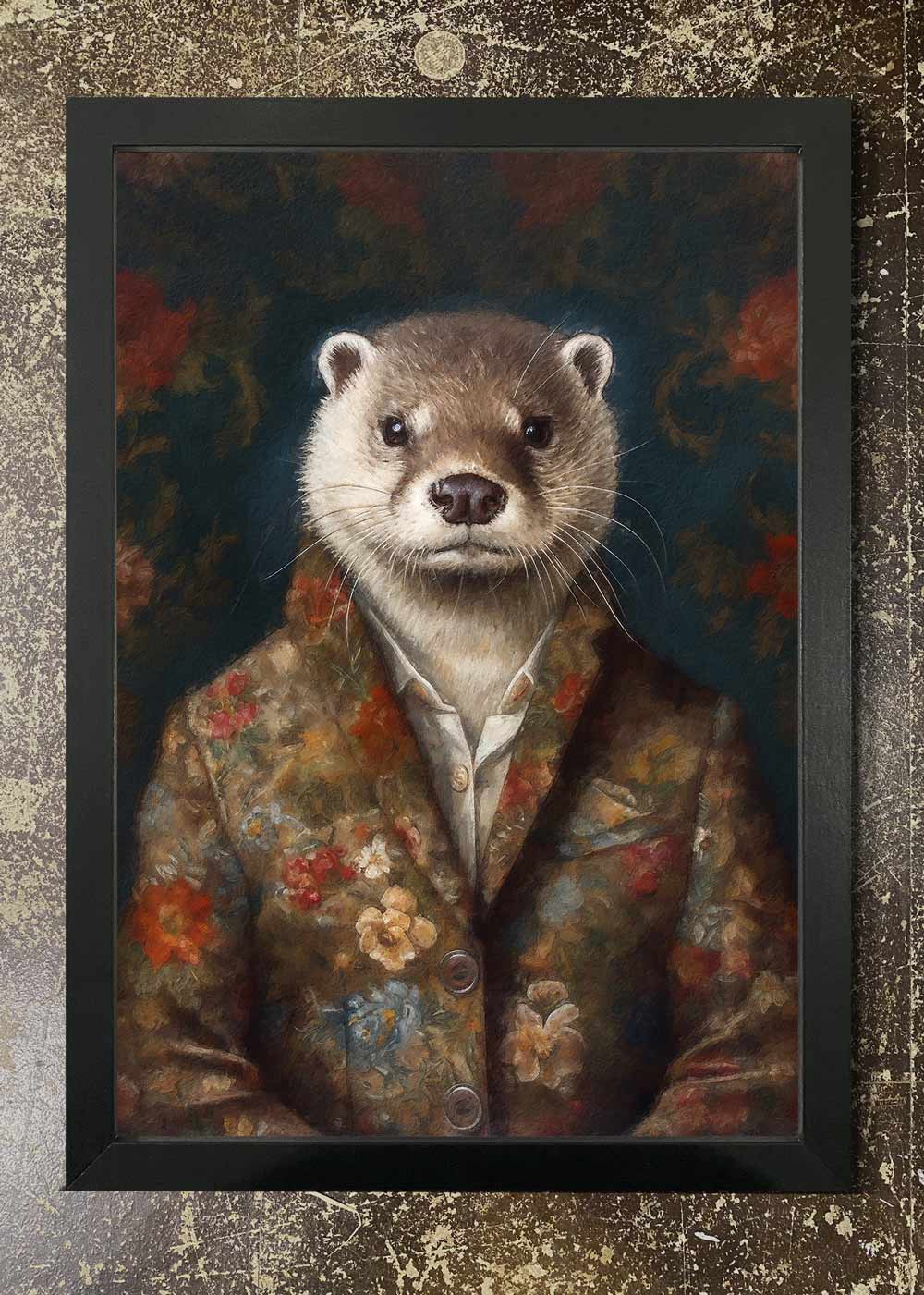 Otter Portrait - Framed 21x30cm Print