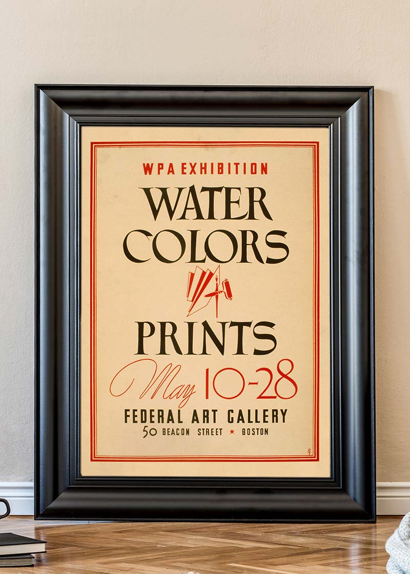 Watercolours and Prints Exhibition Poster Boston
