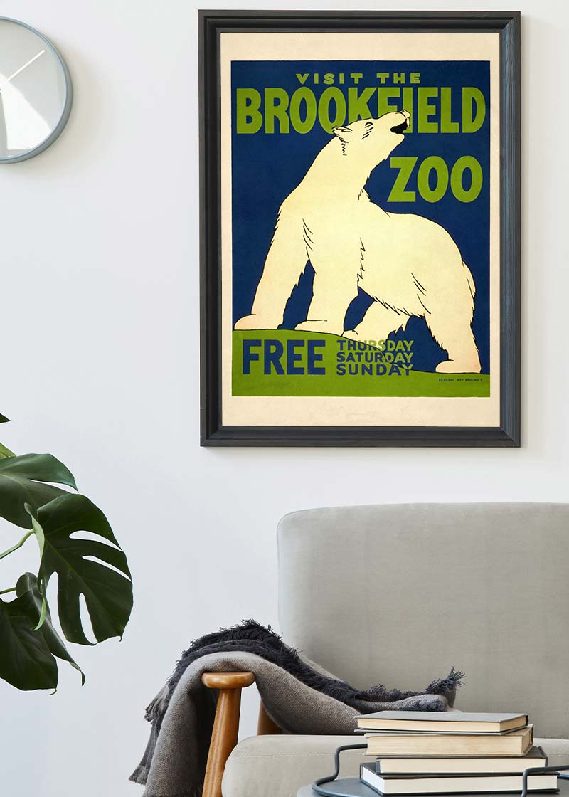Brookfield Zoo Illinois Polar Bear Poster