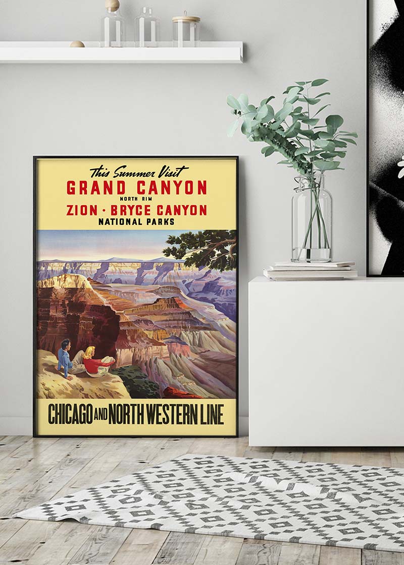 Grand Canyon National Parks Vintage Tourist Chicago Poster