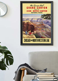 Grand Canyon National Parks Vintage Tourist Chicago Poster