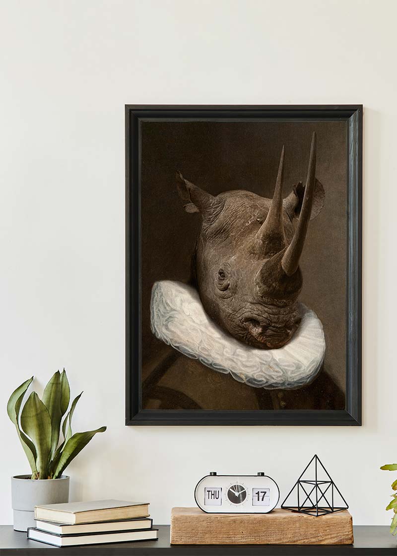 Rhino Victorian Neck Ruff Print