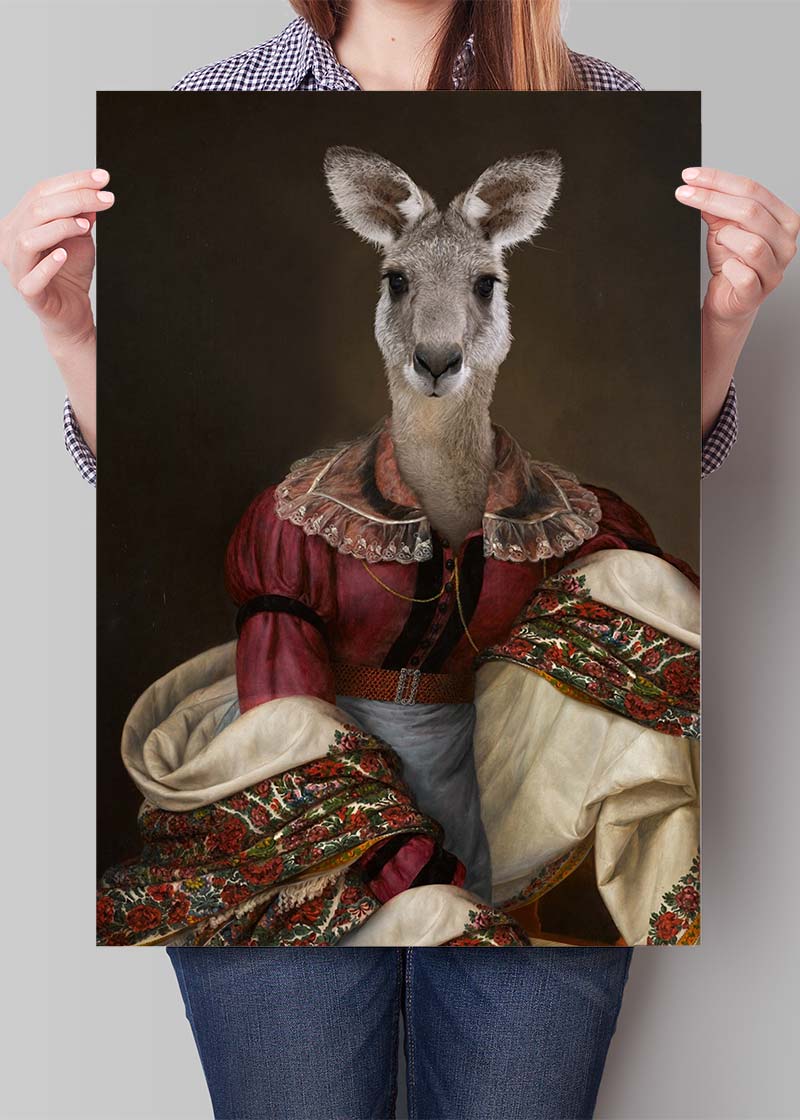 Kangaroo Lady Portrait Print