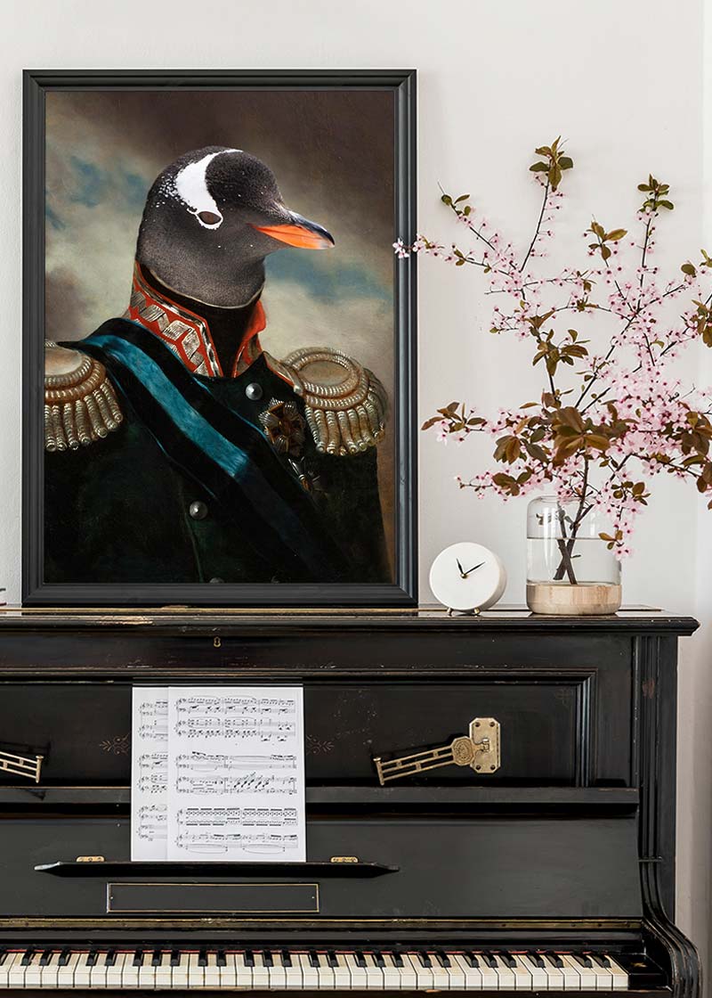 Penguin Military Portrait Print