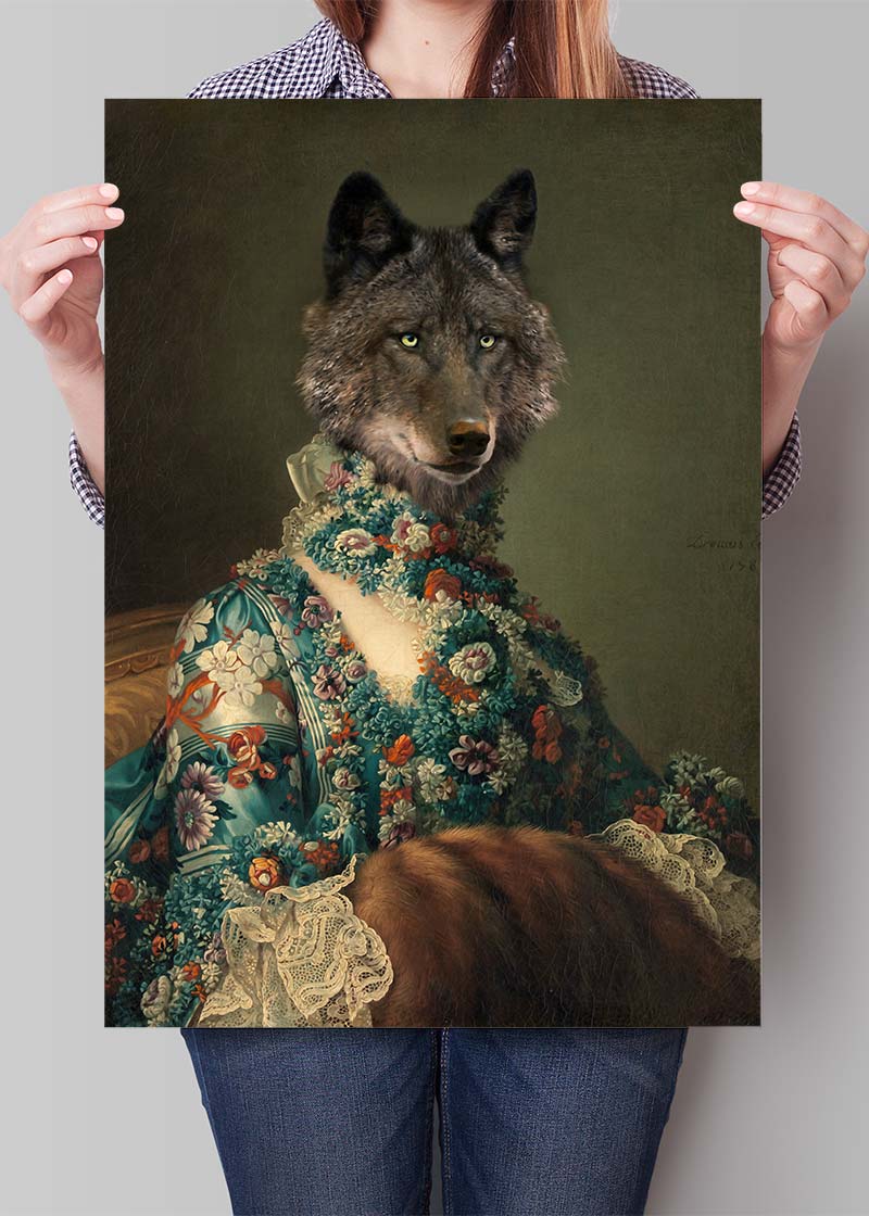 Wolf Lady Portrait Print – InkAndDrop