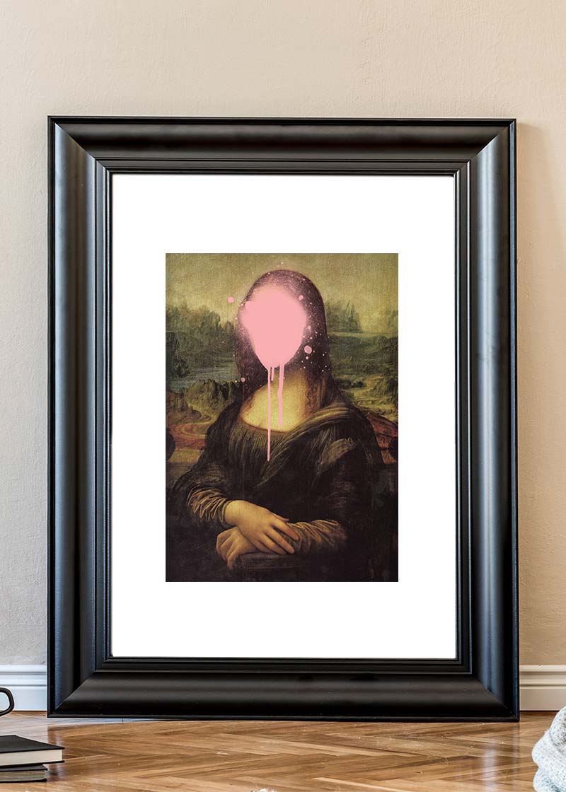Mona Lisa Splat Spray Paint Face Altered Art Portrait Print