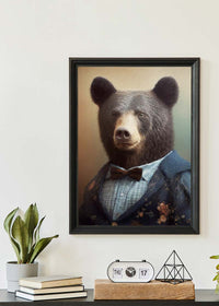 Black Bear Animal Head Portrait Print