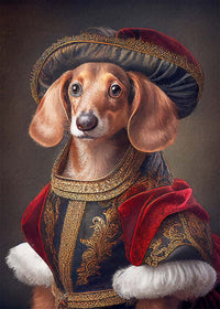 Dachshund Sausage Dog Animal Head Portrait Print