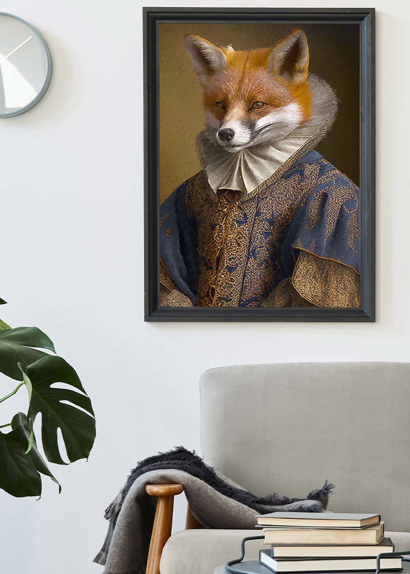 Fox Victorian Animal Head Portrait Print