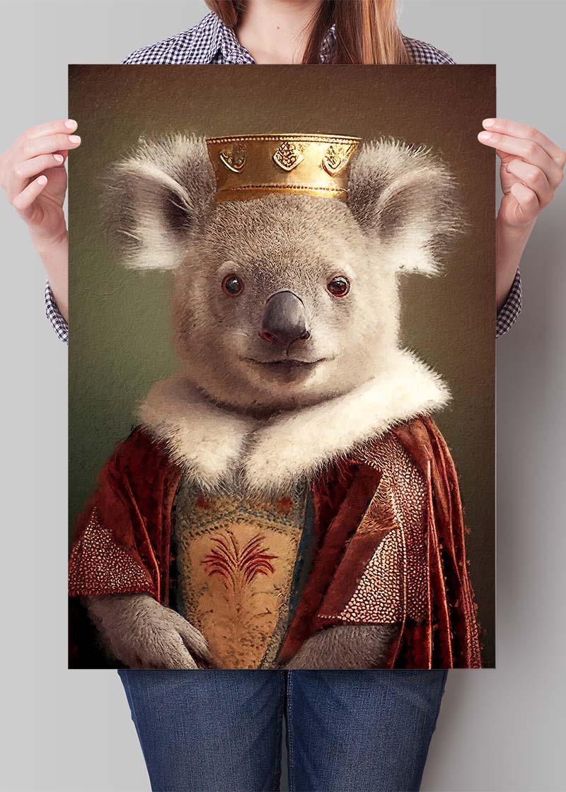 Koala Bear Animal Head Portrait Print – InkAndDrop