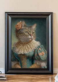 Tabby Cat Lady Animal Head Portrait Print