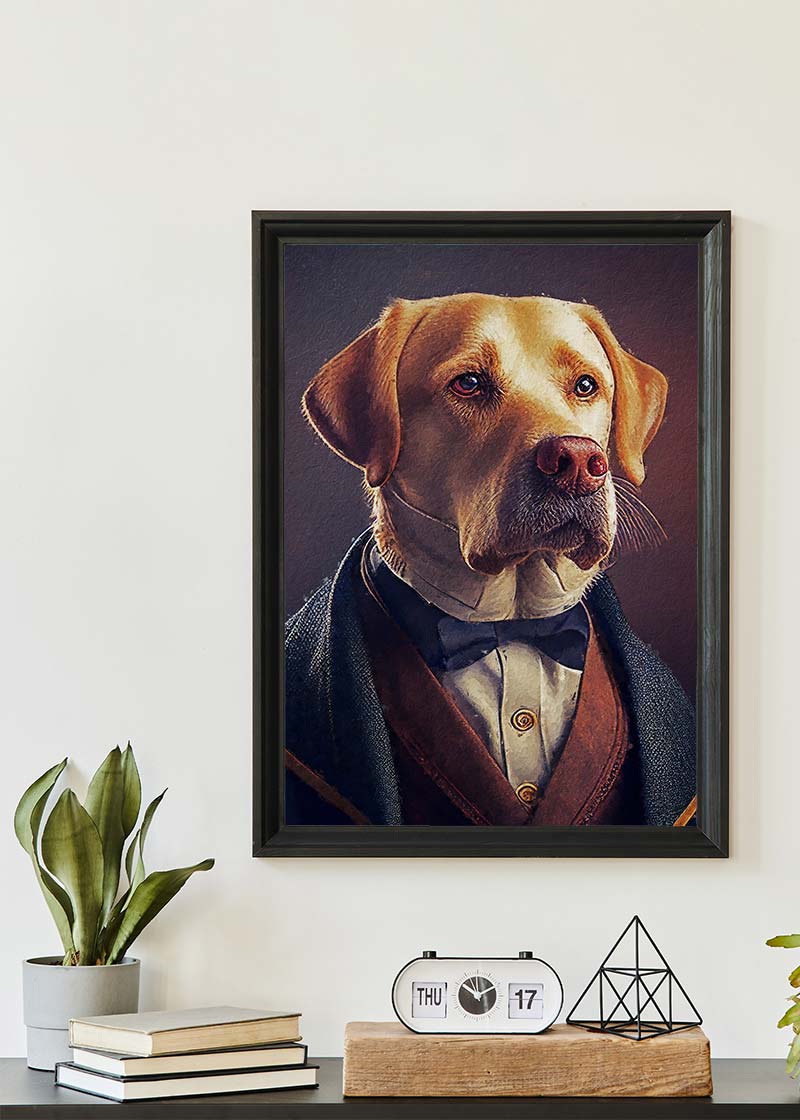 Yellow Labrador Animal Head Portrait Print