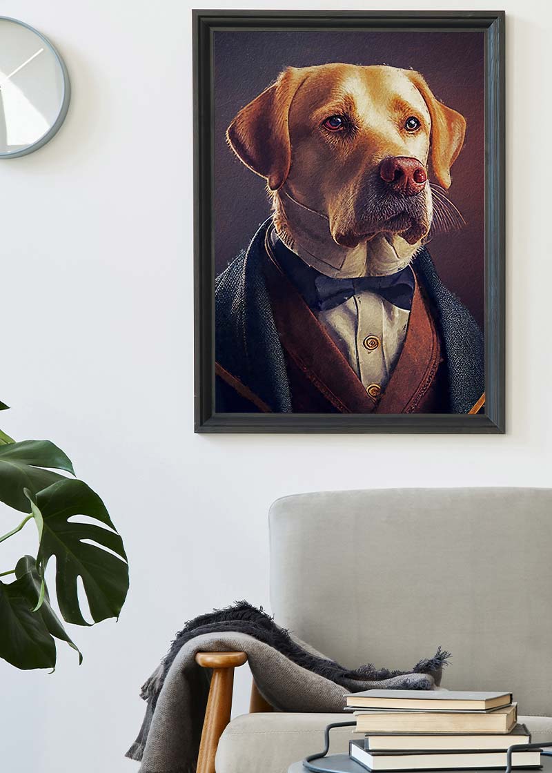 Yellow Labrador Animal Head Portrait Print
