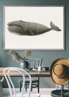 Vintage Pacific Whale Landscape Print