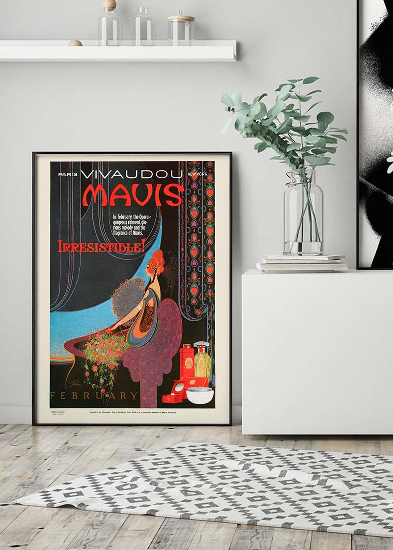 Vivaudous’s Mavis, Irresistible 1920 perfume poster