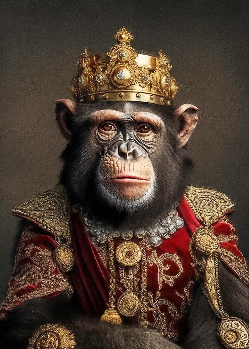 Chimpanzee Animal Portrait Print