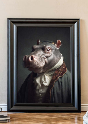 Hippo Animal Portrait Print