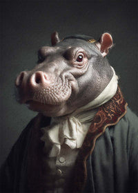 Hippo Animal Portrait Print