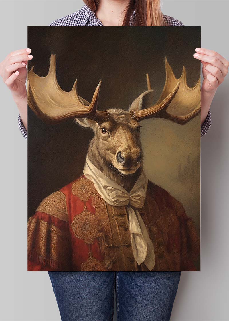 Moose Animal Portrait Print