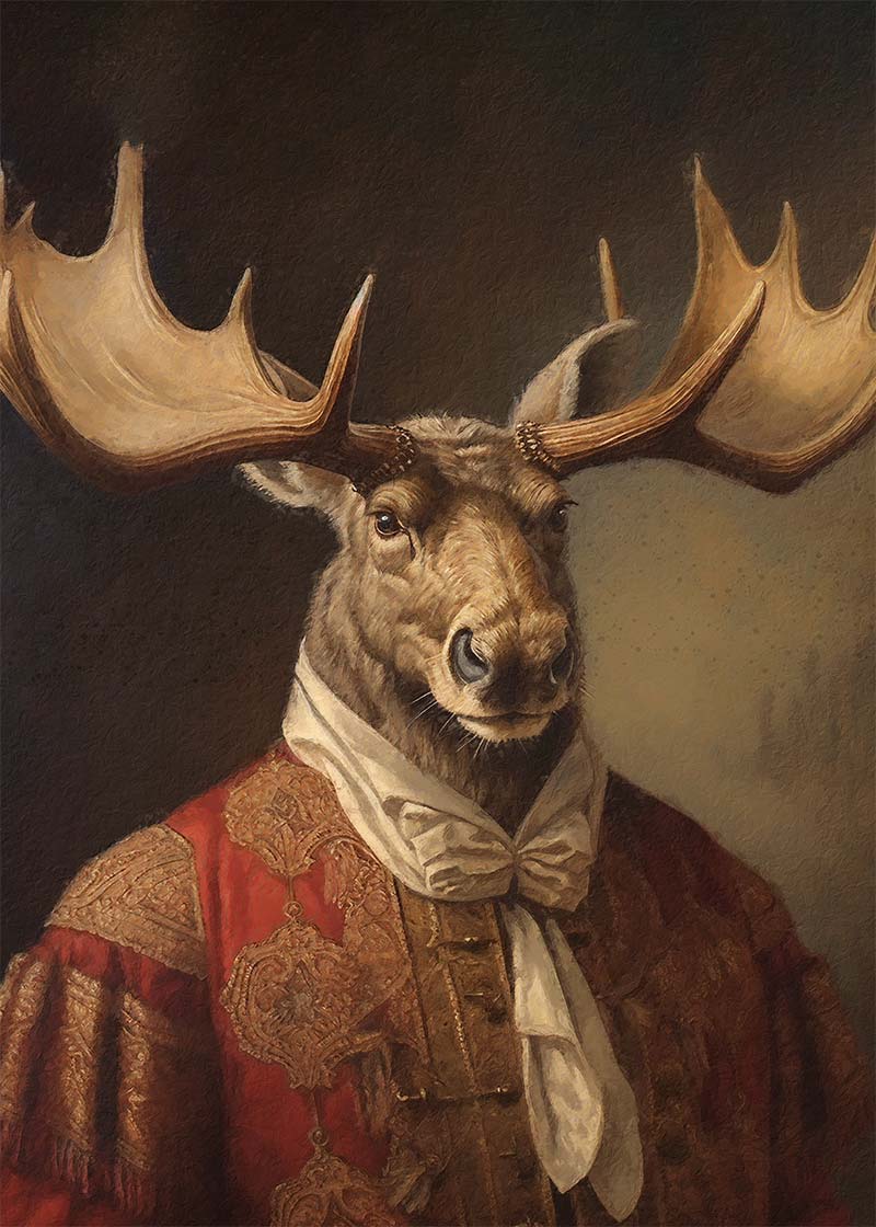 Moose Animal Portrait Print