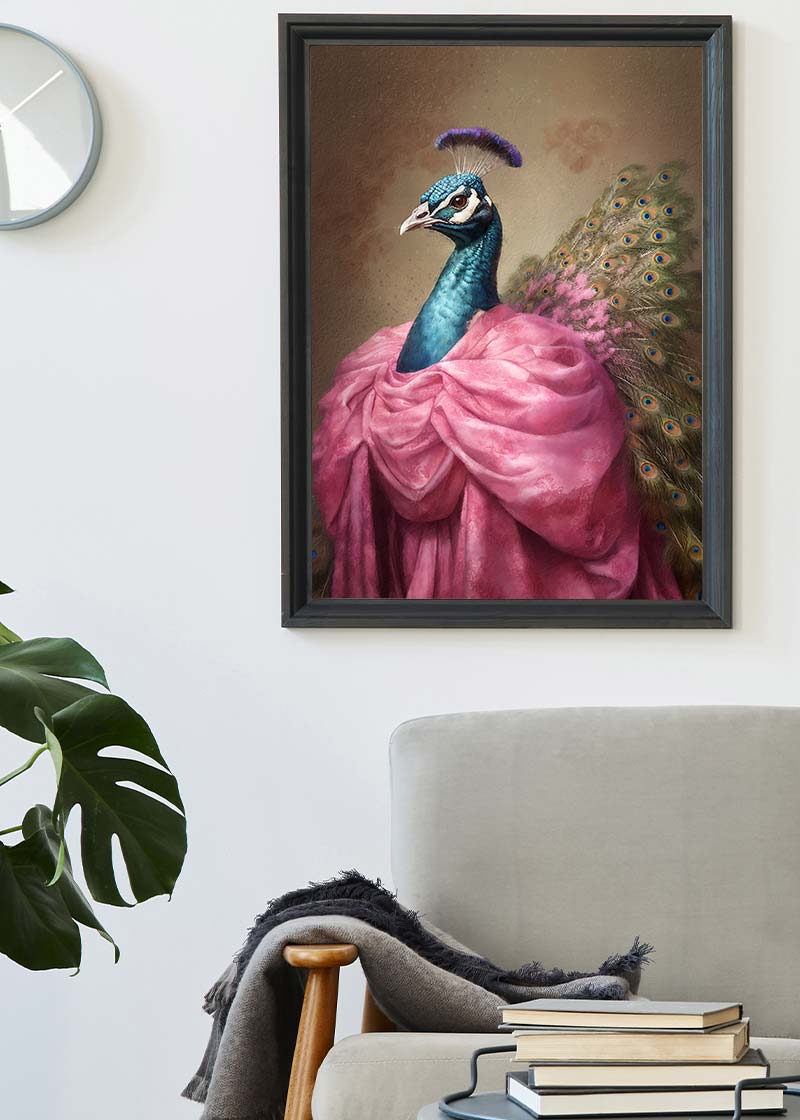 Peacock Animal Portrait Print