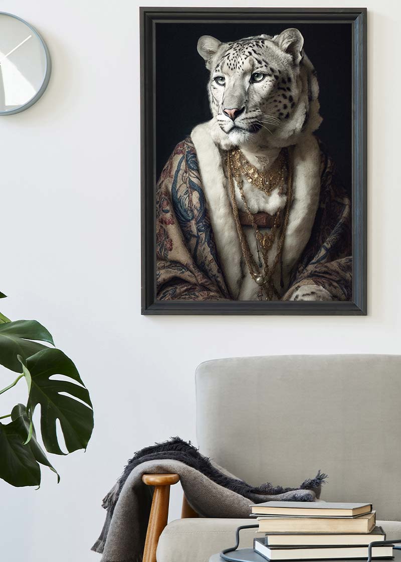 Snow Leopard 2 Animal Portrait Print