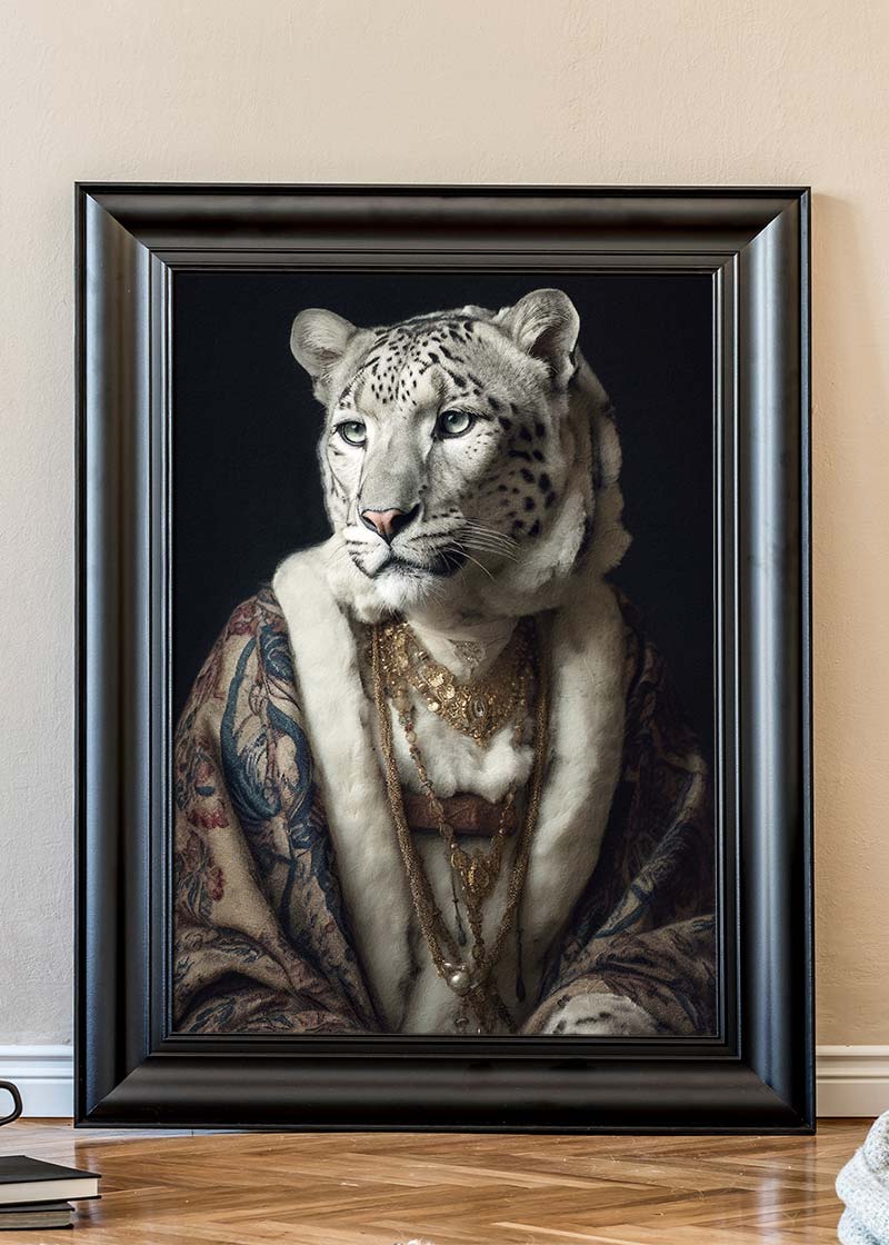 Snow Leopard 2 Animal Portrait Print