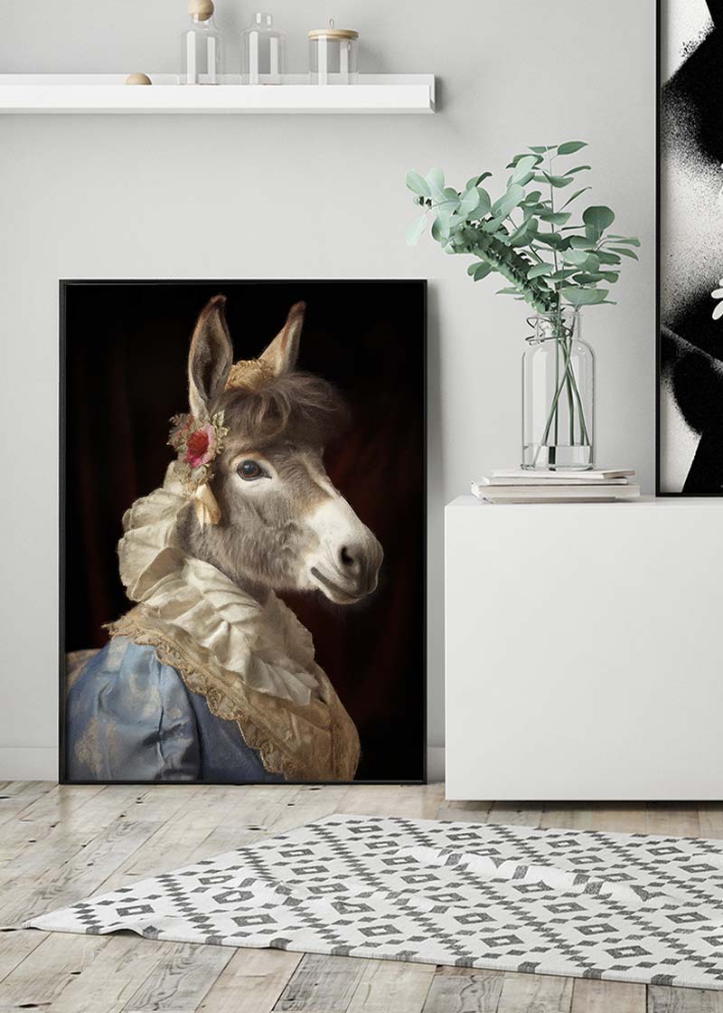Donkey Animal Portrait Print