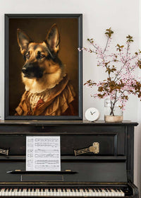 German Shepherd Alsatian Dog Portrait Print