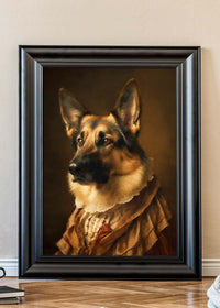 German Shepherd Alsatian Dog Portrait Print