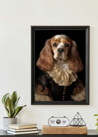 Tan & White Cocker Spaniel Dog Portrait Print
