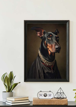 Doberman Dog Portrait Print