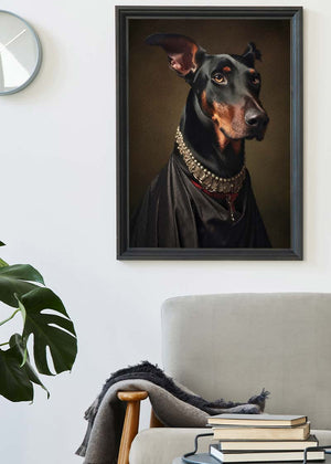 Doberman Dog Portrait Print