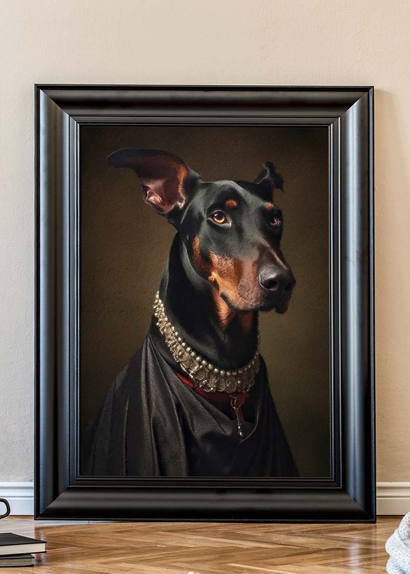 Doberman Dog Portrait Print