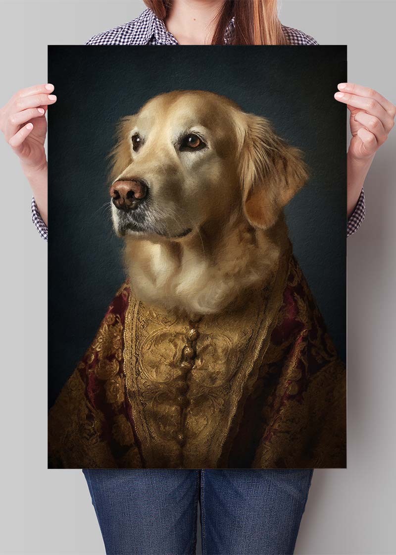 Golden Retriever Dog Portrait Print