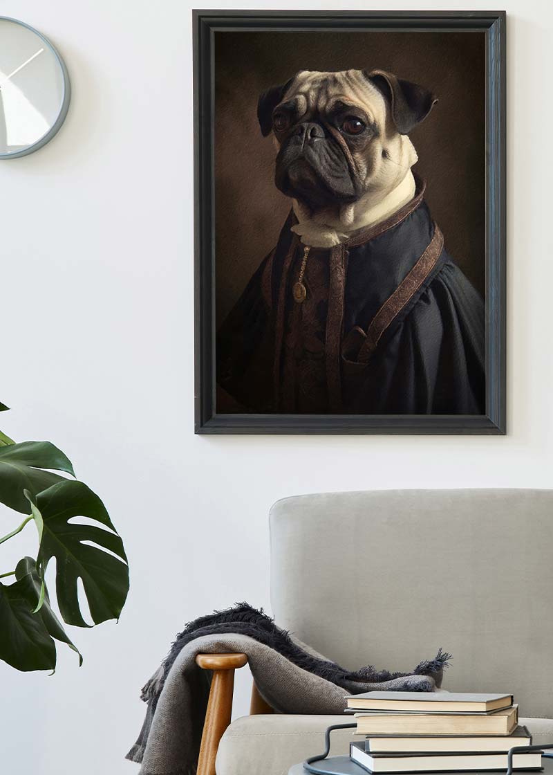 Pug Dog Portrait Print