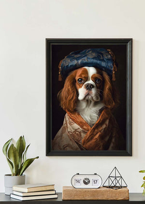 King Charles Spaniel Tan Dog Portrait Print