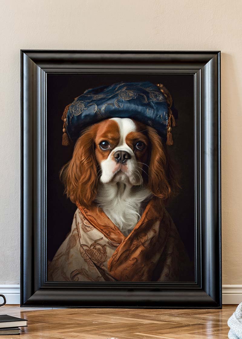 King Charles Spaniel Tan Dog Portrait Print – InkAndDrop