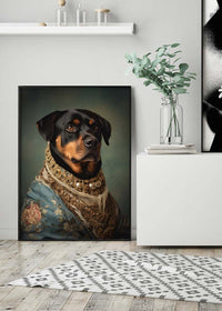 Rottweiler Dog Portrait Print
