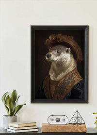Lady Otter Animal Portrait Print
