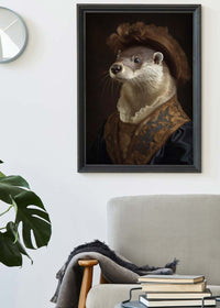 Lady Otter Animal Portrait Print