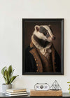 Gentleman Badger Animal Portrait Print