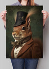 Red Squirrel Gentleman Animal Portrait Print