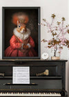 Red Squirrel Lady Animal Portrait Print