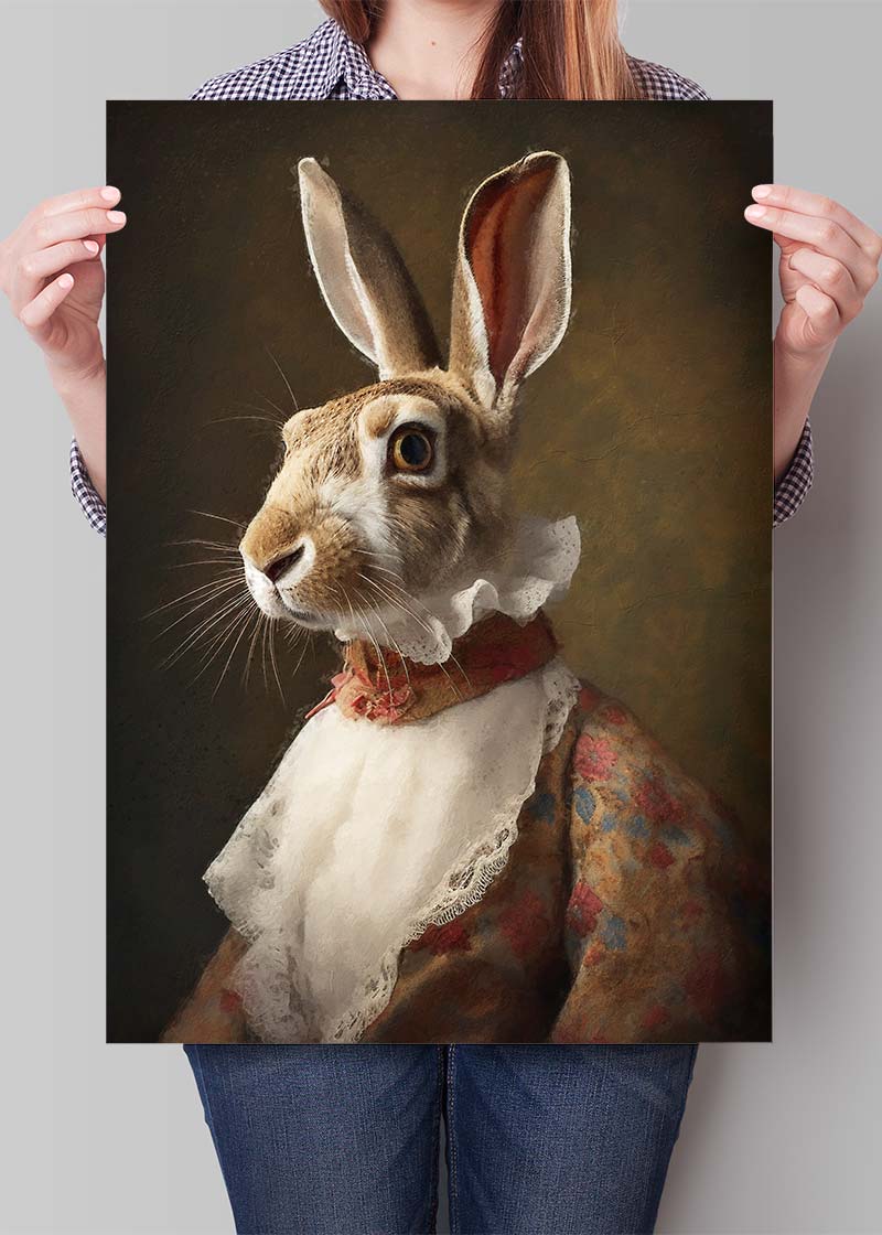 Hare Lady Portrait Print – InkAndDrop